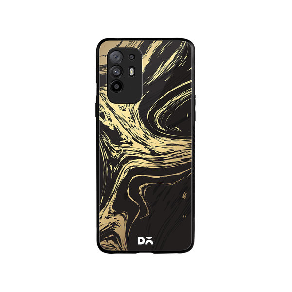 

DailyObjects Gold Marble Art Glass Case Cover For Oppo F19 Pro Plus