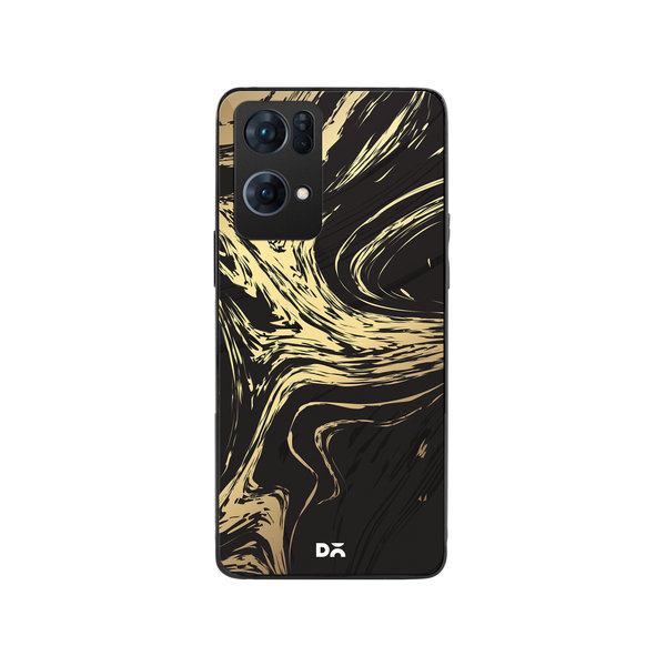 

DailyObjects Gold Marble Art Glass Case Cover For Oppo Reno 7 Pro