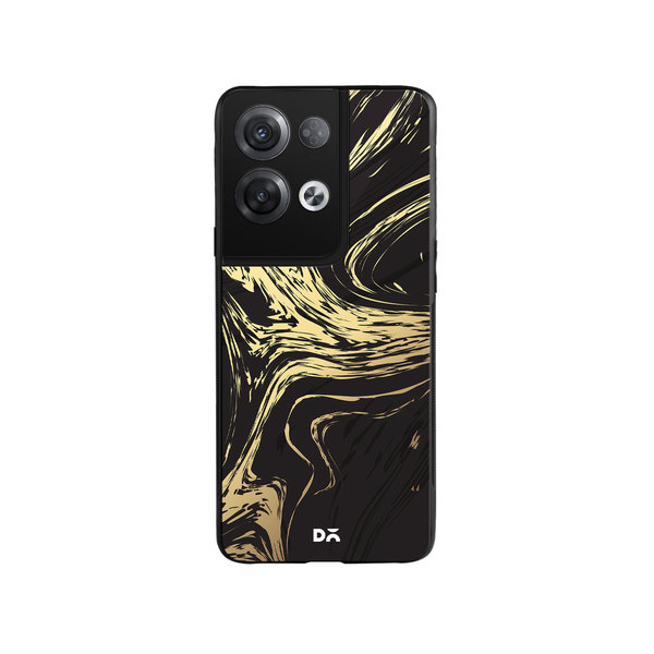 DailyObjects Gold Marble Art Glass Case Cover For Oppo Reno 8 Pro Plus