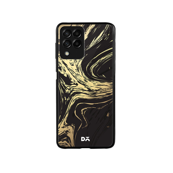 

DailyObjects Gold Marble Art Glass Case Cover For Samsung Galaxy M53