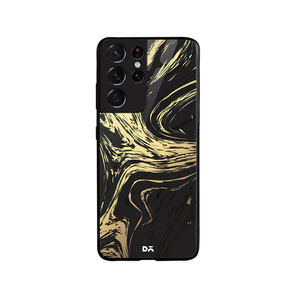 

DailyObjects Gold Marble Art Glass Case Cover For Samsung Galaxy S21 Ultra