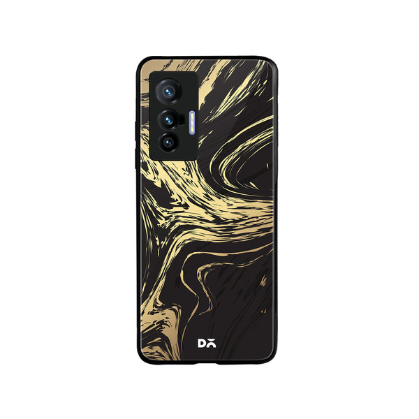 

DailyObjects Gold Marble Art Glass Case Cover For Vivo X70