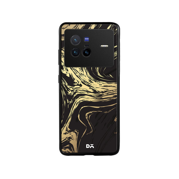 

DailyObjects Gold Marble Art Glass Case Cover For Vivo X80