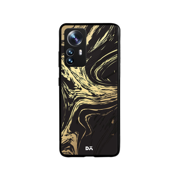

DailyObjects Gold Marble Art Glass Case Cover For Xiaomi 12 Pro