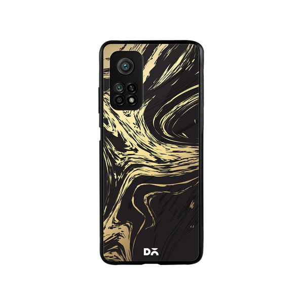 

DailyObjects Gold Marble Art Glass Case Cover For Xiaomi Mi 10T