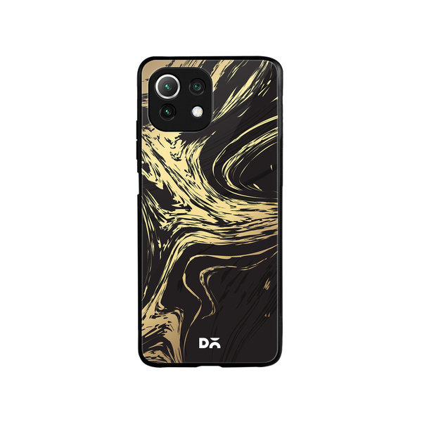 

DailyObjects Gold Marble Art Glass Case Cover For Xiaomi Mi 11 Lite