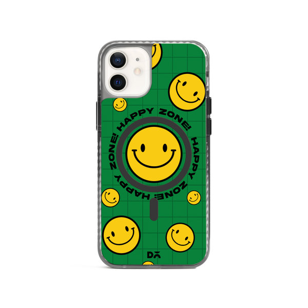 

DailyObjects Green Happy Zone Stride 2.0 Clear MagSafe Phone Case Cover For iPhone 12