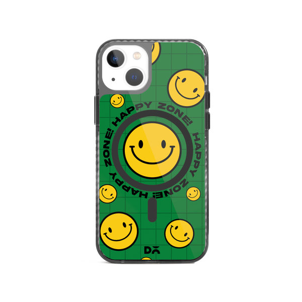 

DailyObjects Green Happy Zone Stride 2.0 Clear MagSafe Phone Case Cover For iPhone 15 Plus