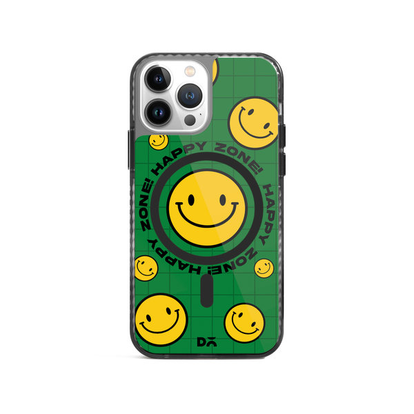 

DailyObjects Green Happy Zone Stride 2.0 Clear MagSafe Phone Case Cover For iPhone 15 Pro Max