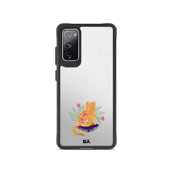 

DailyObjects Happy Kitty Black Hybrid Clear Case Cover For Samsung Galaxy S20 FE