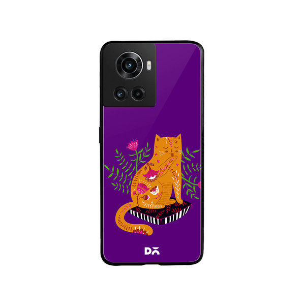 

DailyObjects Happy Kitty Glass Case Cover For OnePlus 10R