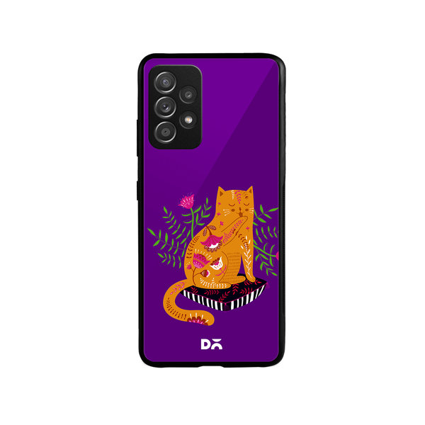 

DailyObjects Happy Kitty Glass Case Cover For Samsung Galaxy A52