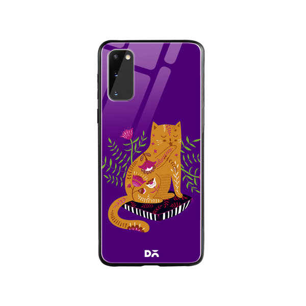 DailyObjects Happy Kitty Glass Case Cover For Samsung Galaxy S20
