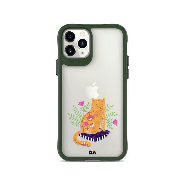 

DailyObjects Happy Kitty Green Hybrid Clear Case Cover For iPhone 11 Pro Max