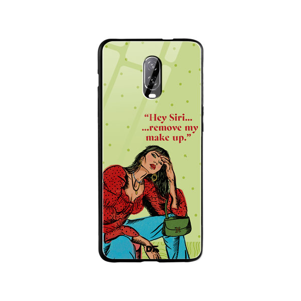 DailyObjects Hey Siri Glass Case Cover For OnePlus 7