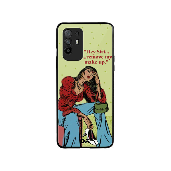 

DailyObjects Hey Siri Glass Case Cover For Oppo F19 Pro Plus