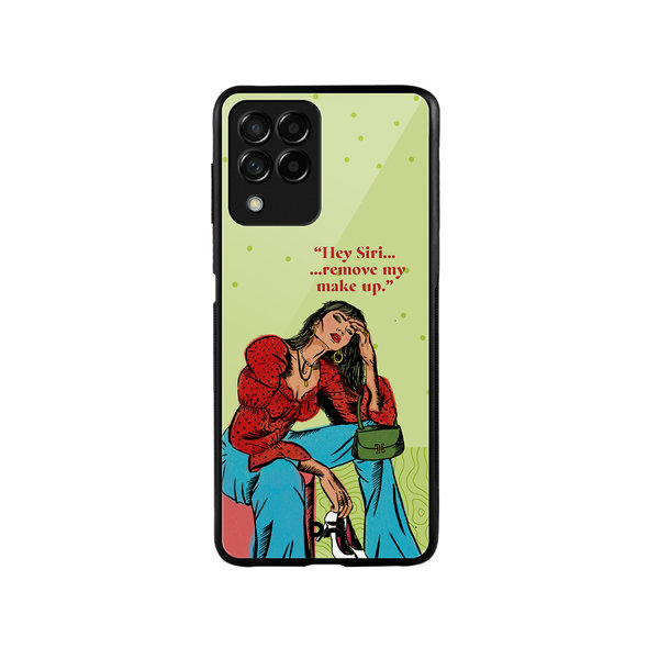 DailyObjects Hey Siri Glass Case Cover For Samsung Galaxy M53