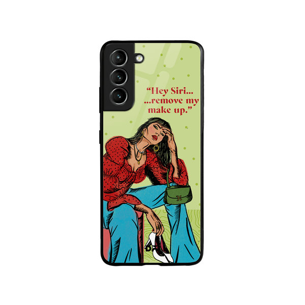 

DailyObjects Hey Siri Glass Case Cover For Samsung Galaxy S21 FE