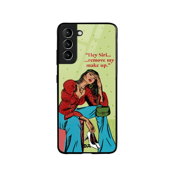 

DailyObjects Hey Siri Glass Case Cover For Samsung Galaxy S21 Plus