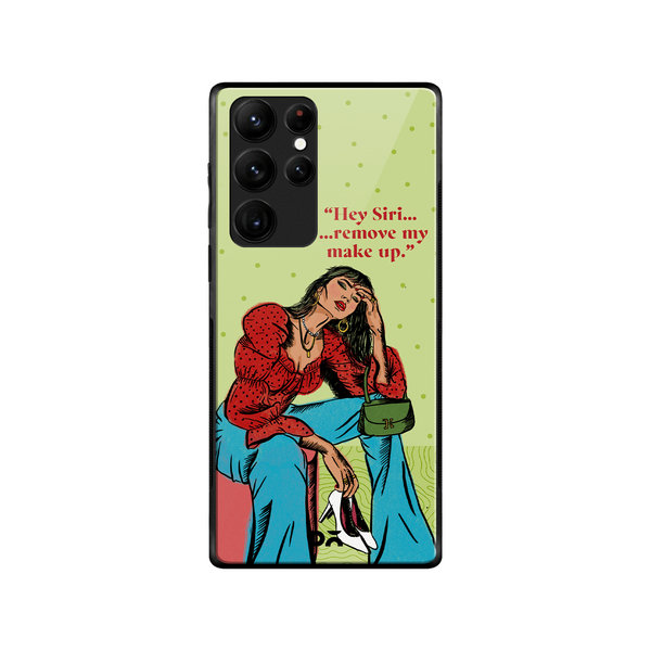 

DailyObjects Hey Siri Glass Case Cover For Samsung Galaxy S22 Ultra