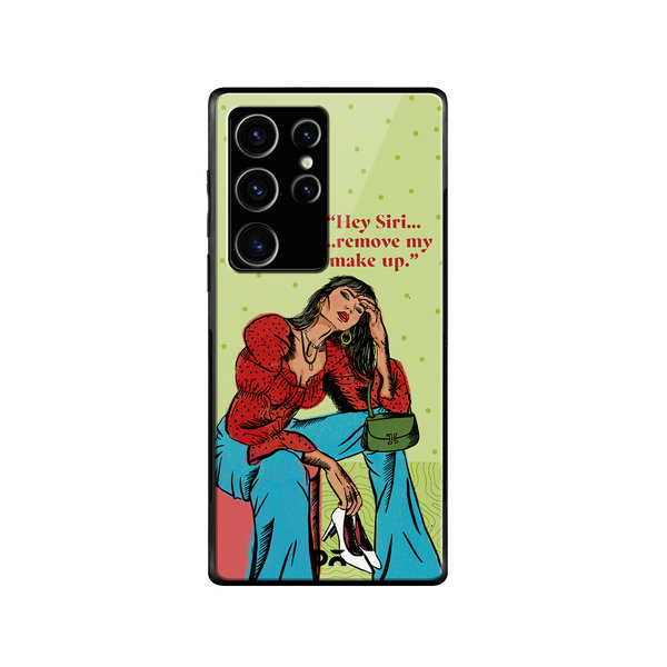 

DailyObjects Hey Siri Glass Case Cover For Samsung Galaxy S23 Ultra