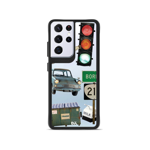 

DailyObjects High Road Black Hybrid Clear Case Cover For Samsung Galaxy S21 Ultra