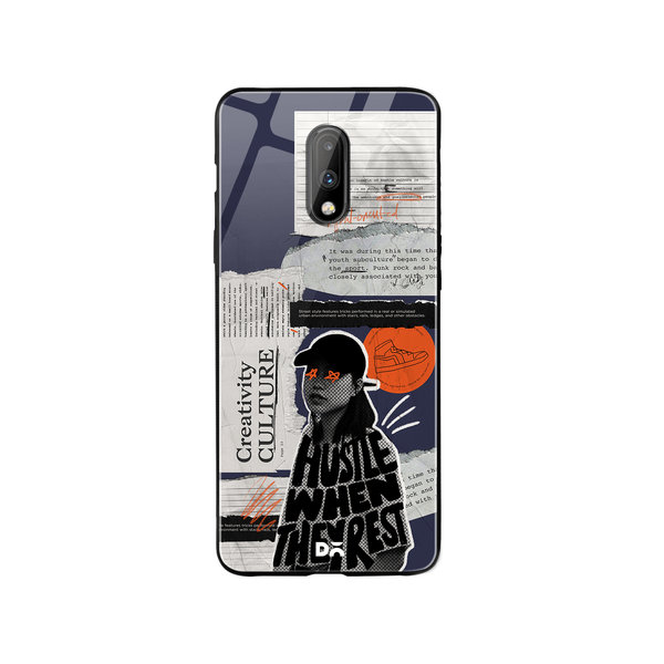 

DailyObjects Hustle When They Rest Glass Case Cover For OnePlus 7