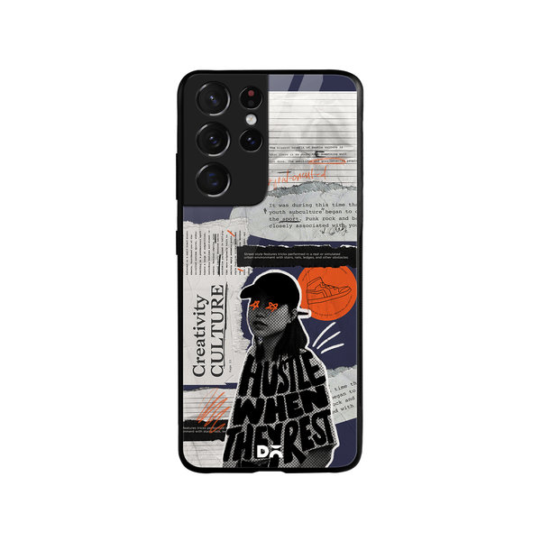 

DailyObjects Hustle When They Rest Glass Case Cover For Samsung Galaxy S21 Ultra