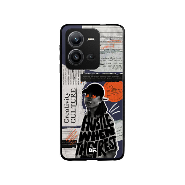 DailyObjects Hustle When They Rest Glass Case Cover For Vivo V25