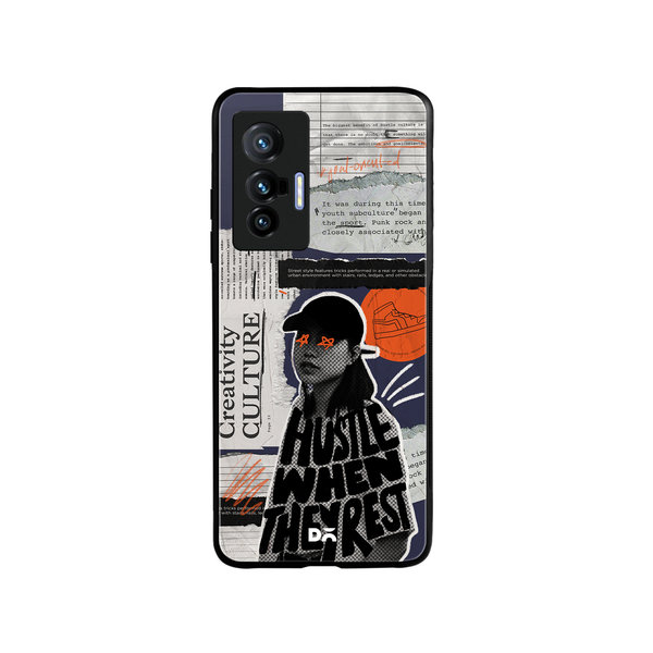 

DailyObjects Hustle When They Rest Glass Case Cover For Vivo X70