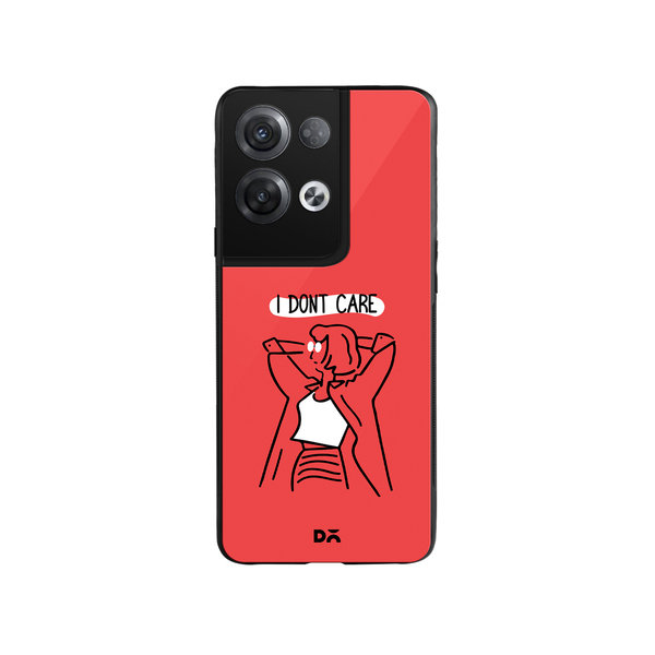 

DailyObjects I Don't Care Glass Case Cover For Oppo Reno 8