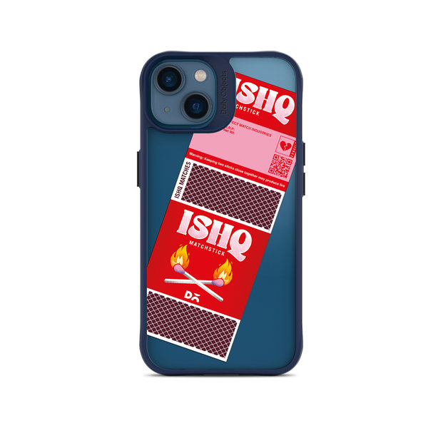 

DailyObjects Ishq Matchsticks Blue Hybrid Clear Case Cover For iPhone 14 Plus