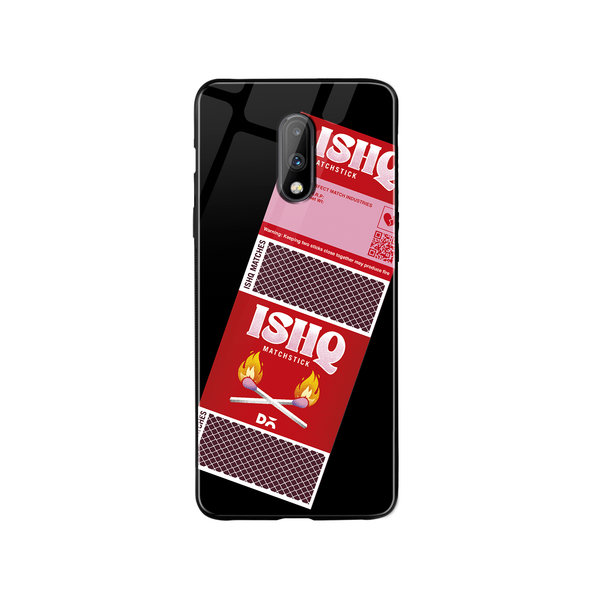 DailyObjects Ishq Matchsticks Glass Case Cover For OnePlus 7