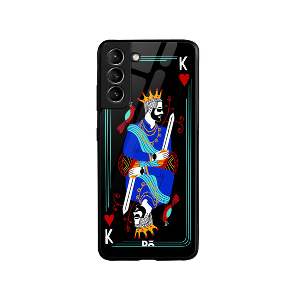 

DailyObjects King Of Hearts Glass Case Cover For Samsung Galaxy S21 FE