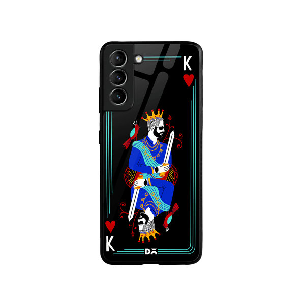 

DailyObjects King Of Hearts Glass Case Cover For Samsung Galaxy S21 Plus