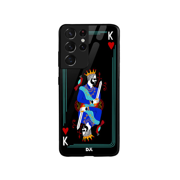 

DailyObjects King Of Hearts Glass Case Cover For Samsung Galaxy S21 Ultra