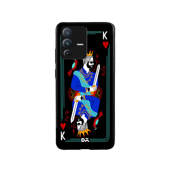 DailyObjects King Of Hearts Glass Case Cover For Vivo V23