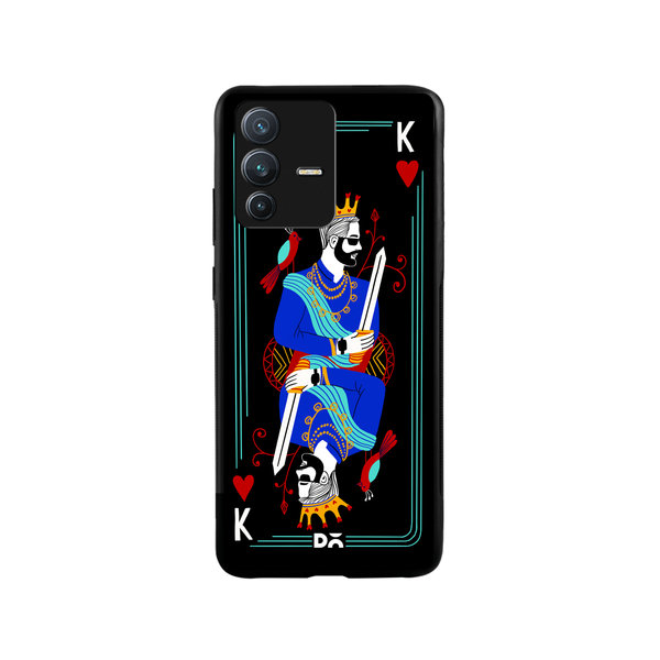 

DailyObjects King Of Hearts Glass Case Cover For Vivo V23 Pro