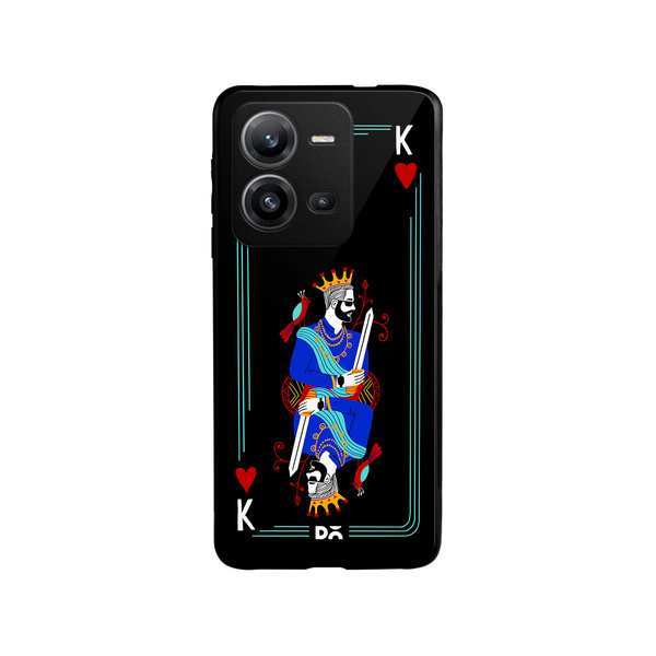 DailyObjects King Of Hearts Glass Case Cover For Vivo V25
