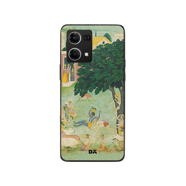 

DailyObjects Krishan Swing Friends Glass Case Cover For Oppo Reno 7