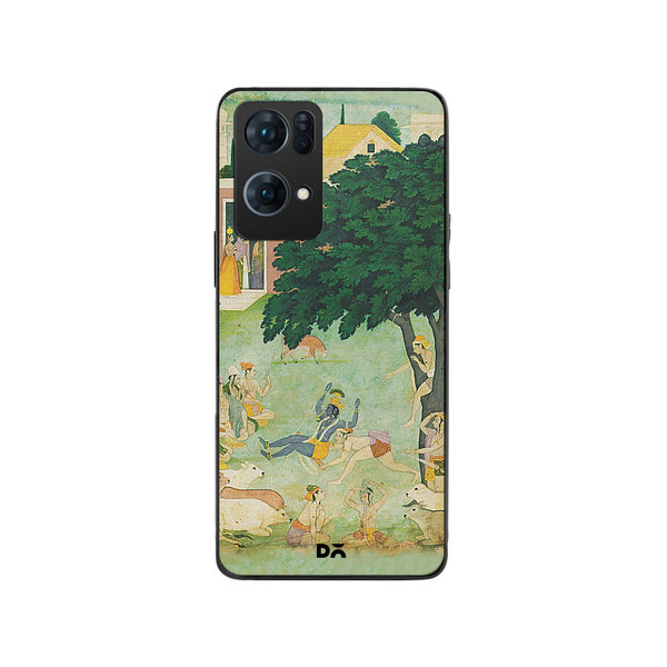 

DailyObjects Krishan Swing Friends Glass Case Cover For Oppo Reno 7 Pro