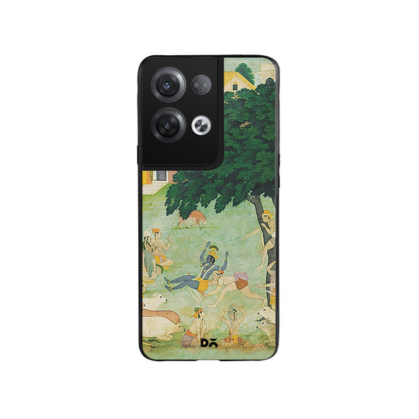 

DailyObjects Krishan Swing Friends Glass Case Cover For Oppo Reno 8 Pro Plus