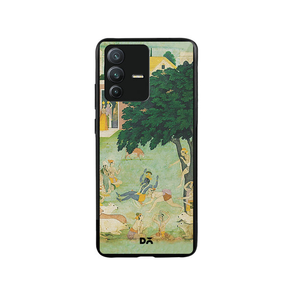 

DailyObjects Krishan Swing Friends Glass Case Cover For Vivo V23 Pro