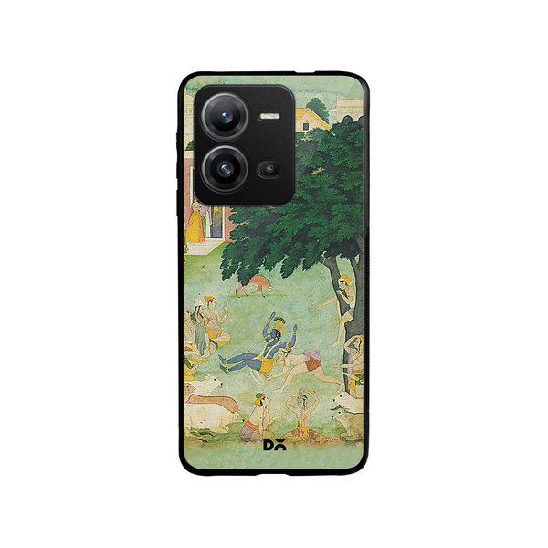 

DailyObjects Krishan Swing Friends Glass Case Cover For Vivo V25
