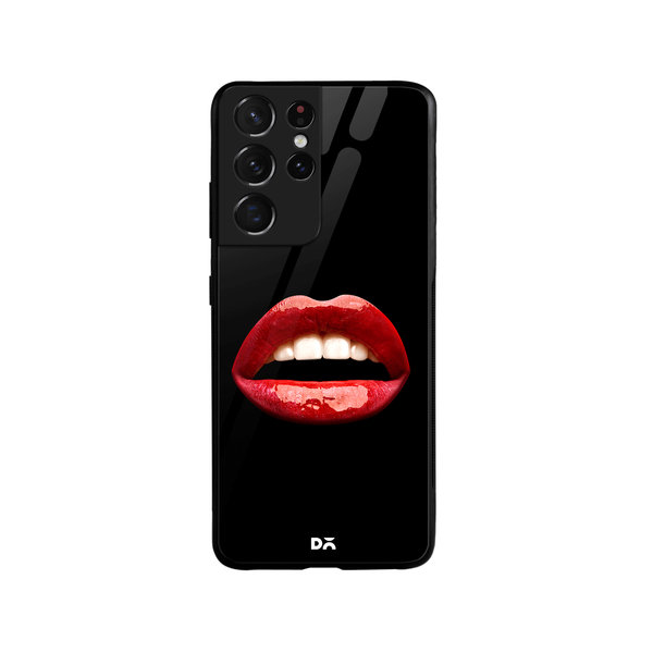 

DailyObjects La Bouche Red Glass Case Cover For Samsung Galaxy S21 Ultra