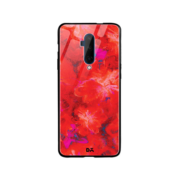 

DailyObjects Large Red Marble Flowers Glass Case Cover For OnePlus 7T Pro
