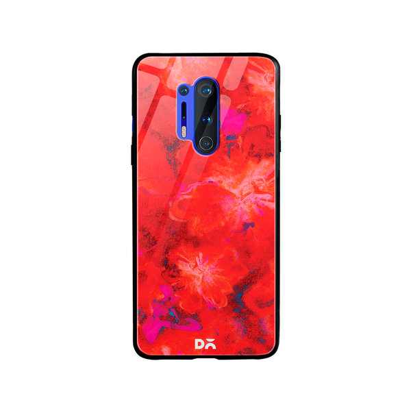

DailyObjects Large Red Marble Flowers Glass Case Cover For OnePlus 8 Pro
