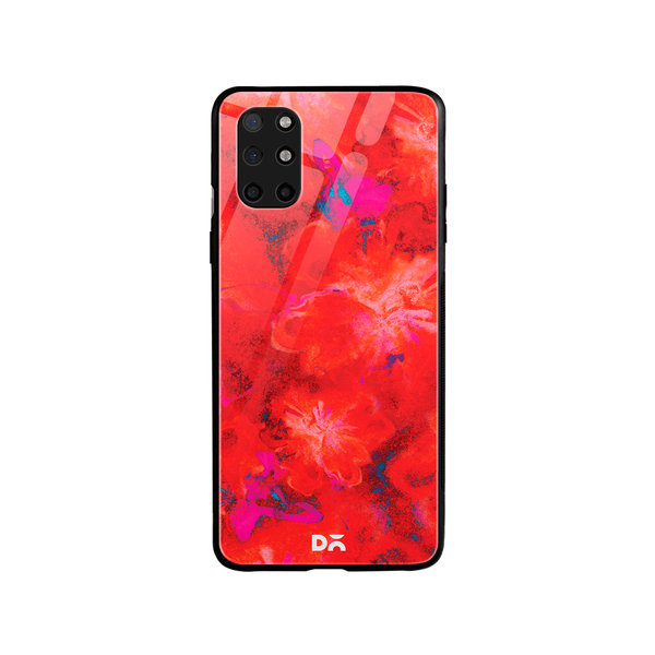 

DailyObjects Large Red Marble Flowers Glass Case Cover For OnePlus 8T