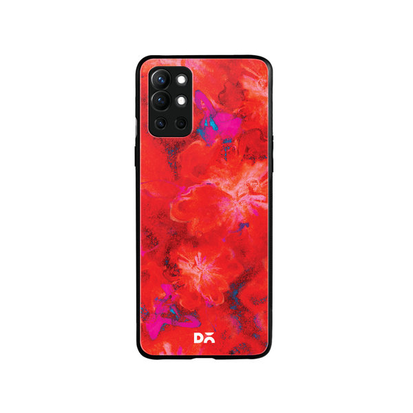 

DailyObjects Large Red Marble Flowers Glass Case Cover For OnePlus 9R