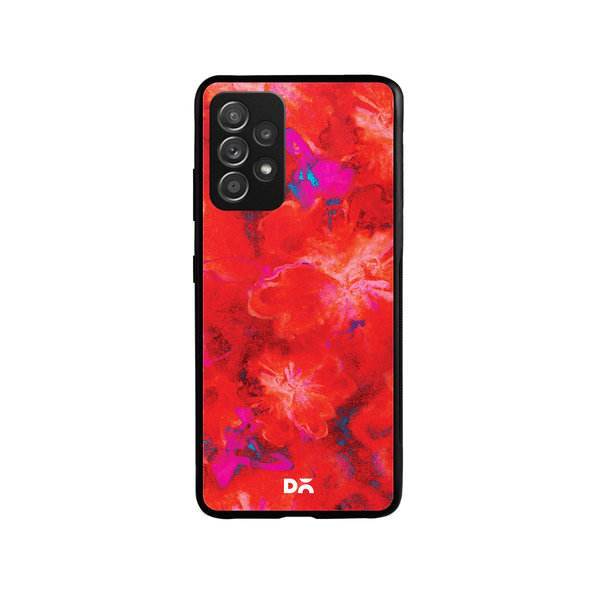 

DailyObjects Large Red Marble Flowers Glass Case Cover For Samsung Galaxy A52